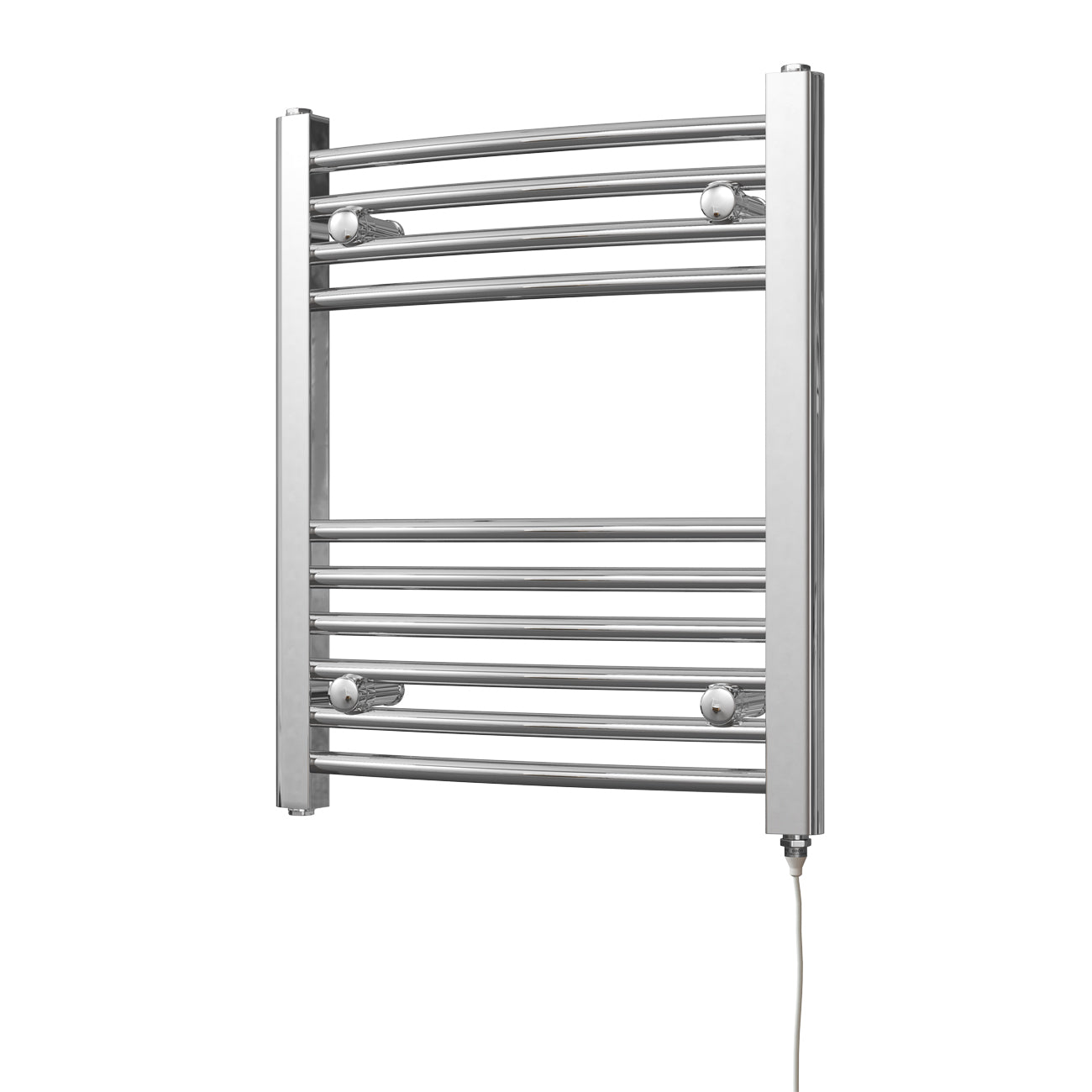 Zennor - Chrome Electric Towel Rail H600mm x W500mm Curved 150w Standard