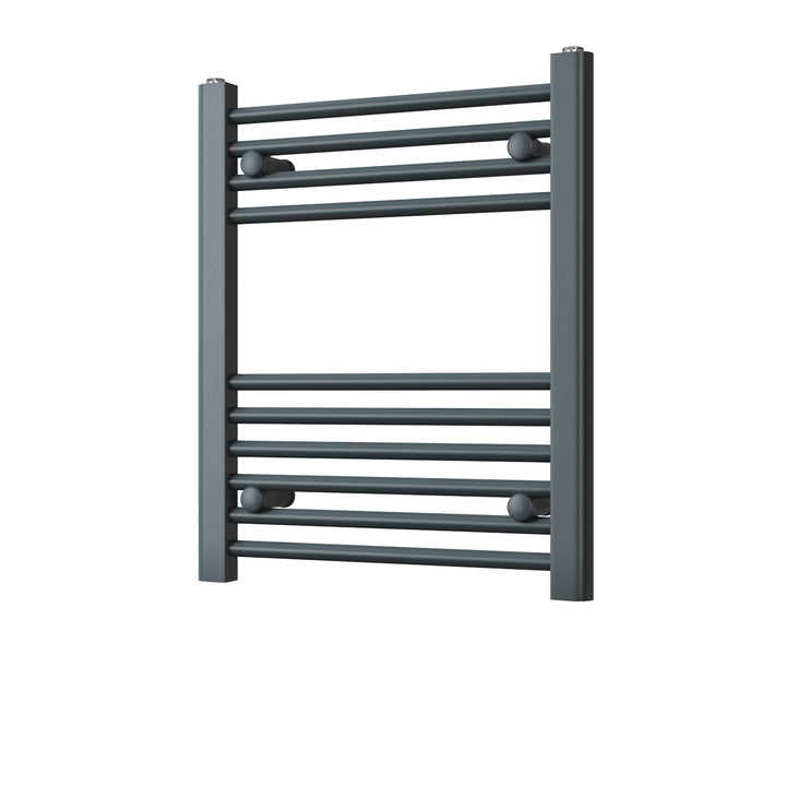 Zennor - Anthracite Heated Towel Rail - H600mm x W500mm - Straight