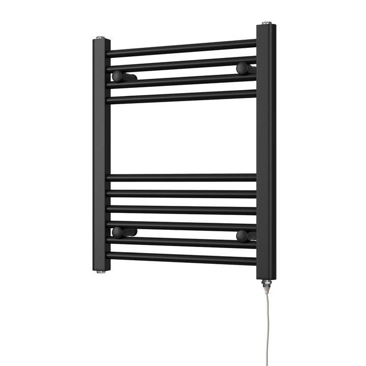 Zennor - Black Electric Towel Rail H600mm x W500mm Straight 200w Standard