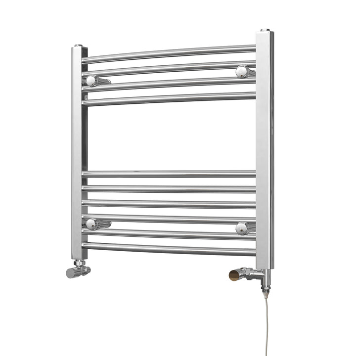 Zennor - Chrome Dual Fuel Towel Rail H600mm x W600mm Standard - Curved