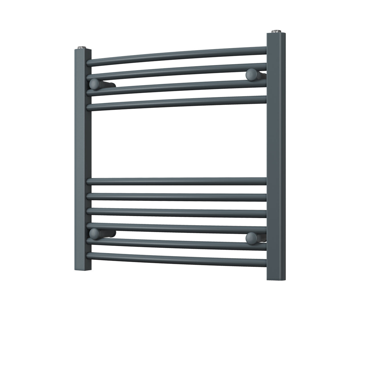 Zennor - Anthracite Heated Towel Rail - H600mm x W600mm - Curved