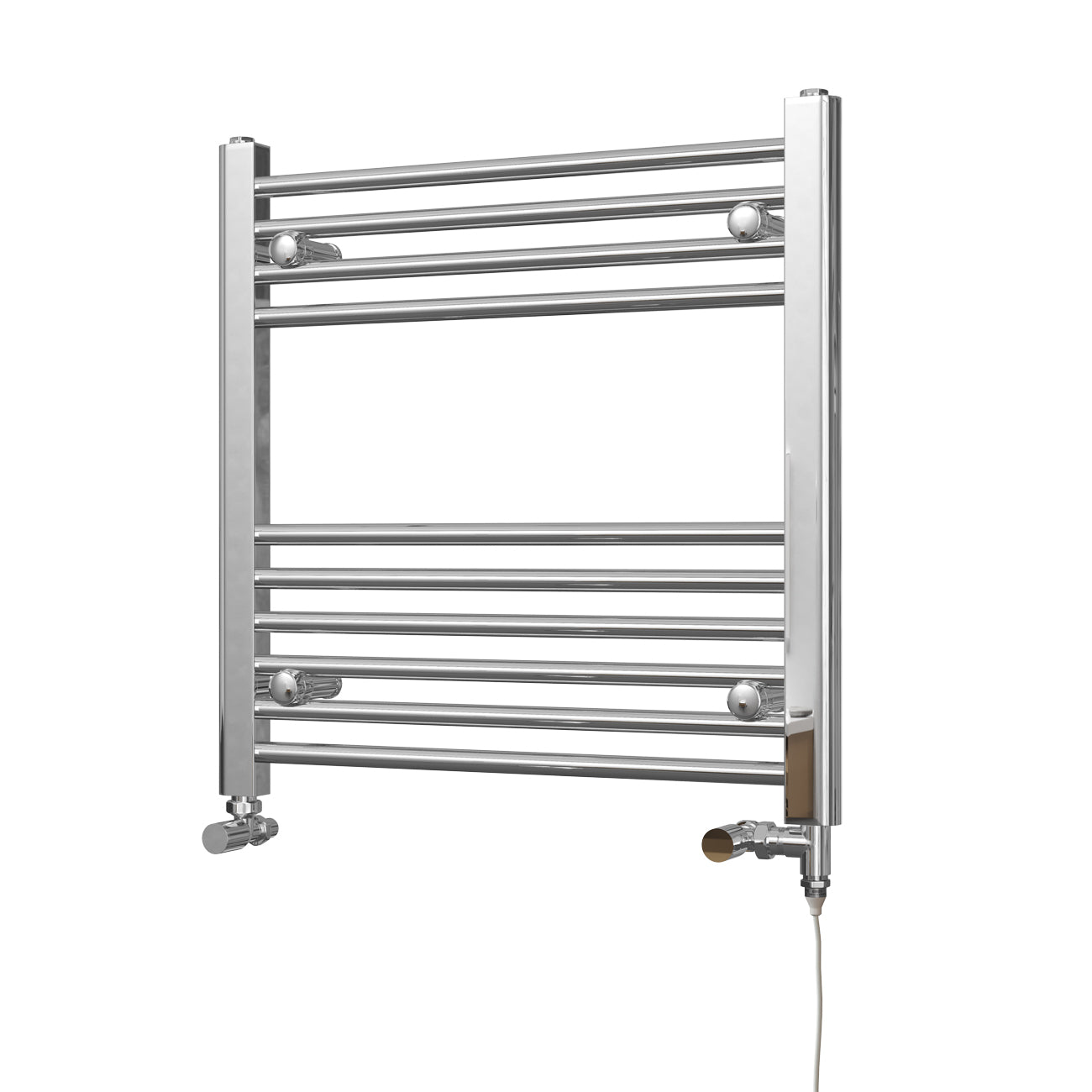 Zennor - Chrome Dual Fuel Towel Rail H600mm x W600mm Standard - Straight