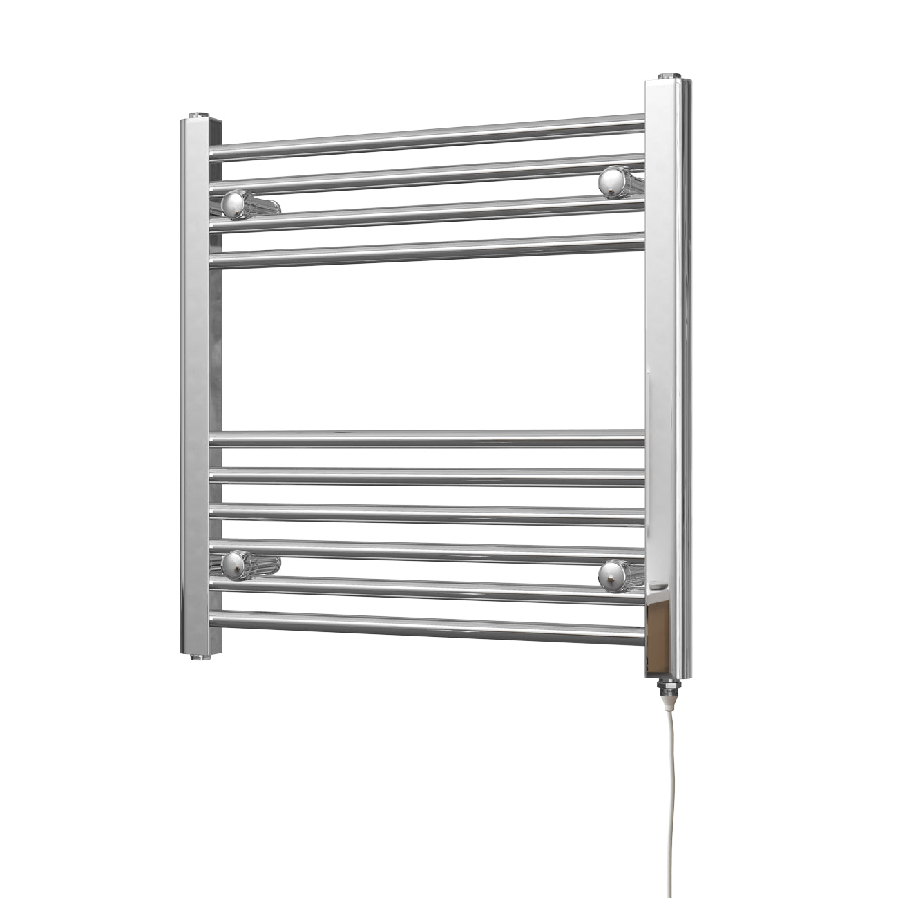 Zennor - Chrome Electric Towel Rail H600mm x W600mm Straight 150w Standard