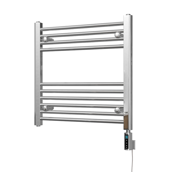 Zennor - Chrome Electric Towel Rail H600mm x W600mm Straight 300w Thermostatic WIFI