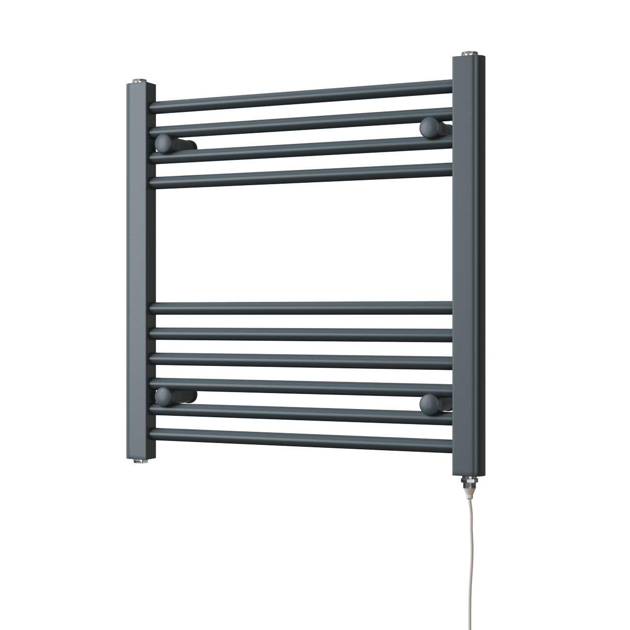 Zennor - Anthracite Electric Towel Rail H600mm x W600mm Straight 200w Standard