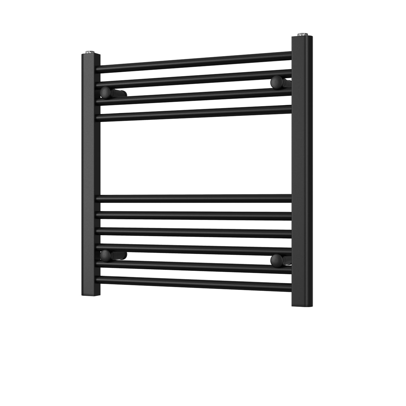 Zennor - Black Heated Towel Rail - H600mm x W600mm - Straight