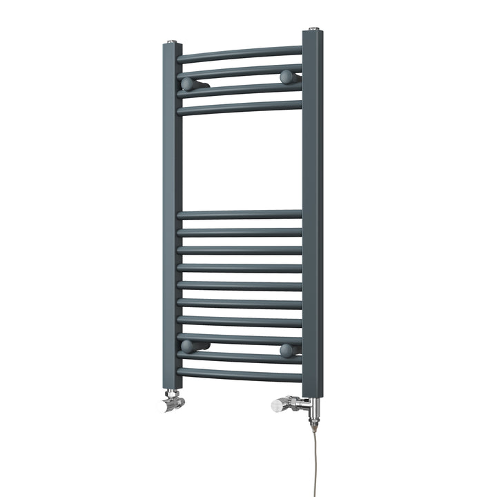Zennor - Anthracite Dual Fuel Towel Rail H800mm x W400mm Standard - Curved