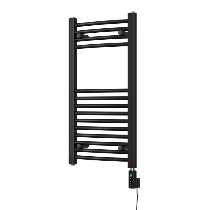 Zennor - Black Electric Towel Rail H800mm x W400mm Curved 300w Thermostatic WIFI