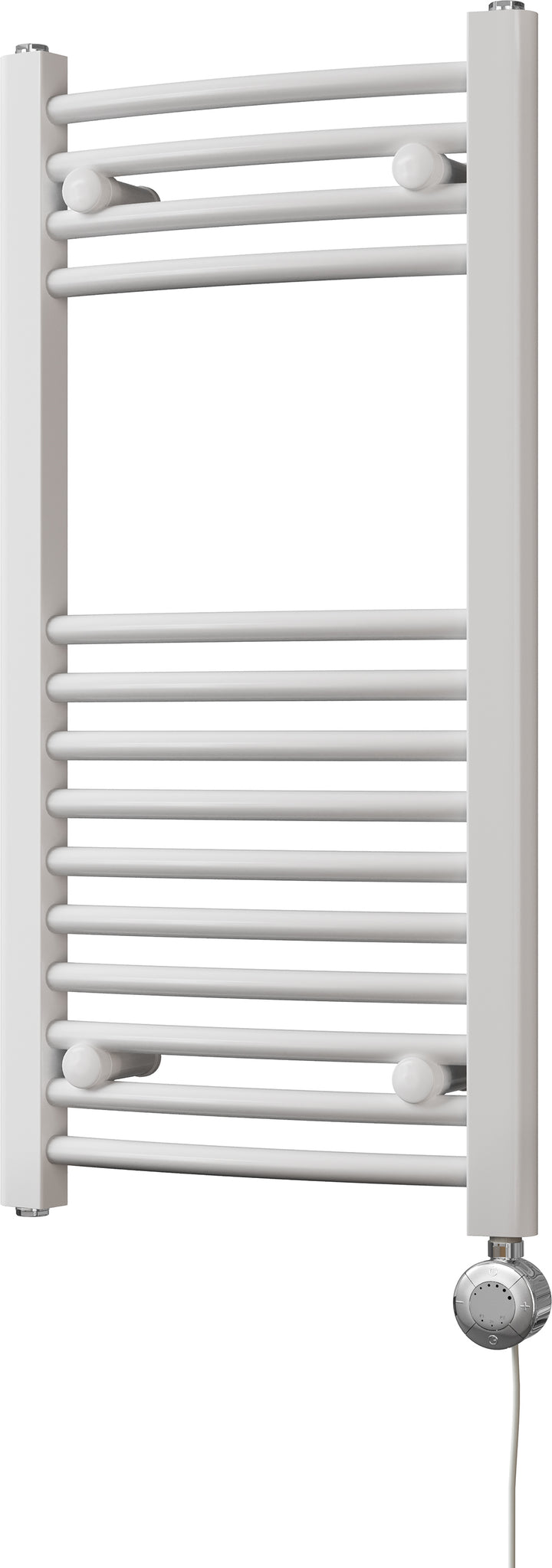 Zennor - White Electric Towel Rail H800mm x W400mm Curved 300w Thermostatic