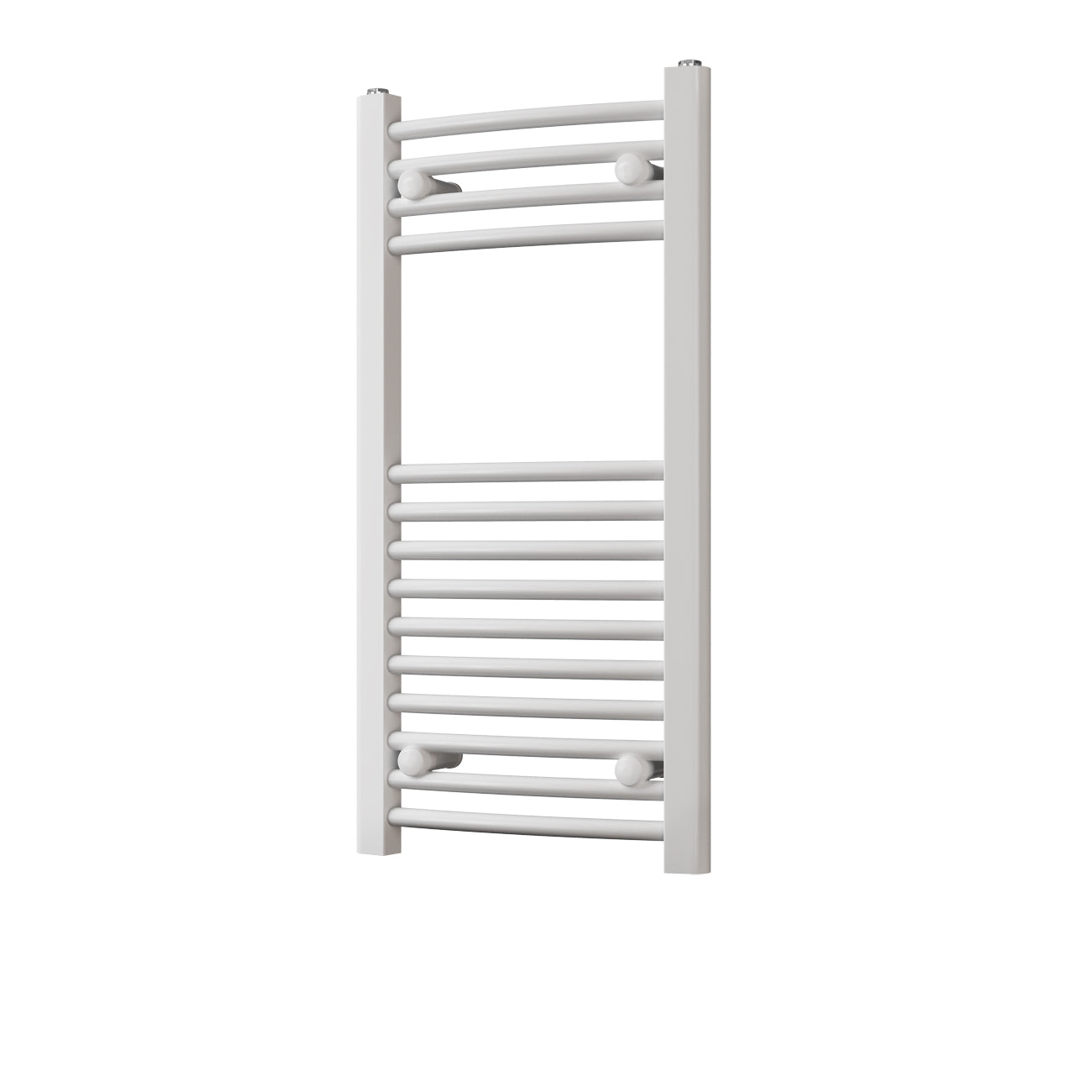 Zennor - White Heated Towel Rail - H800mm x W400mm - Curved