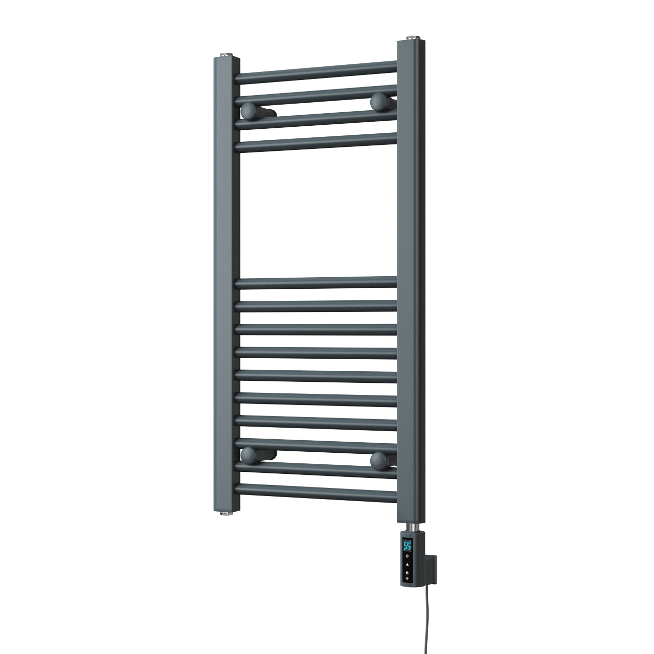 Zennor - Anthracite Electric Towel Rail H800mm x W400mm Straight 300w Thermostatic WIFI