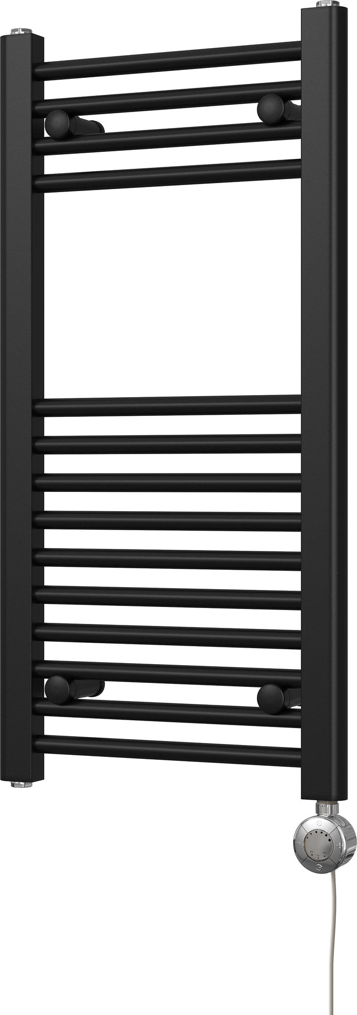 Zennor - Black Electric Towel Rail H800mm x W400mm Straight 300w Thermostatic