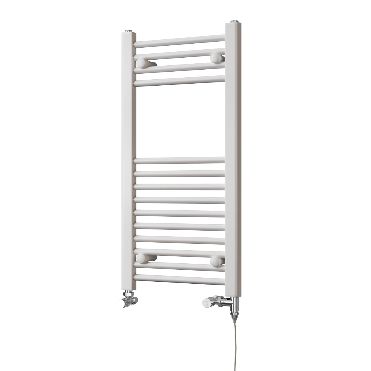 Zennor - White Dual Fuel Towel Rail H800mm x W400mm Standard - Straight