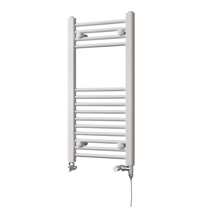 Zennor - White Dual Fuel Towel Rail H800mm x W400mm Standard - Straight