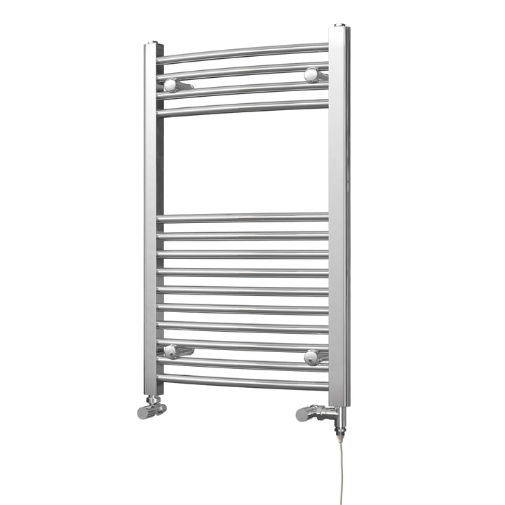 Zennor - Chrome Dual Fuel Towel Rail H800mm x W500mm Standard - Curved