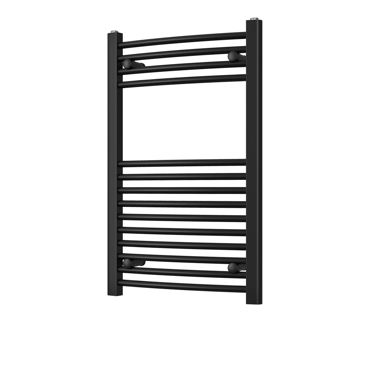 Zennor - Black Heated Towel Rail - H800mm x W500mm - Curved