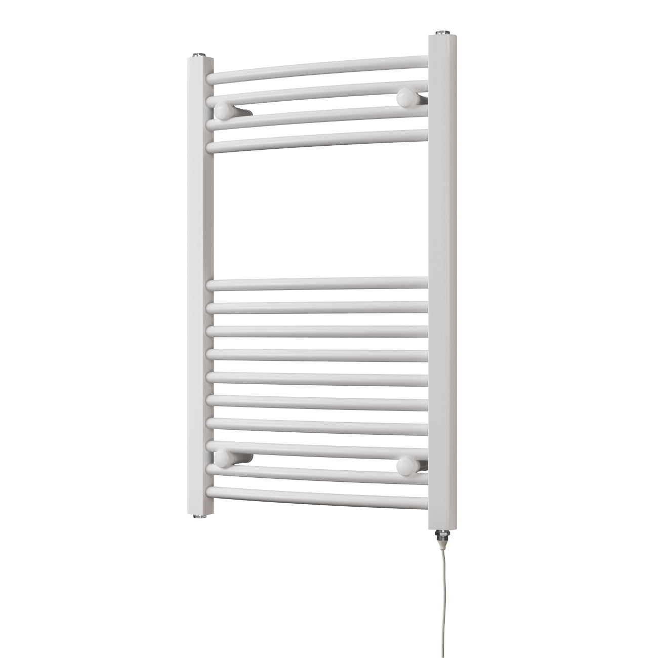 Zennor - White Electric Towel Rail H800mm x W500mm Curved 300w Standard