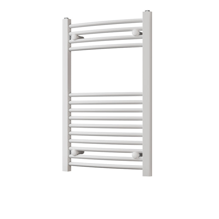 Zennor - White Heated Towel Rail - H800mm x W500mm - Curved