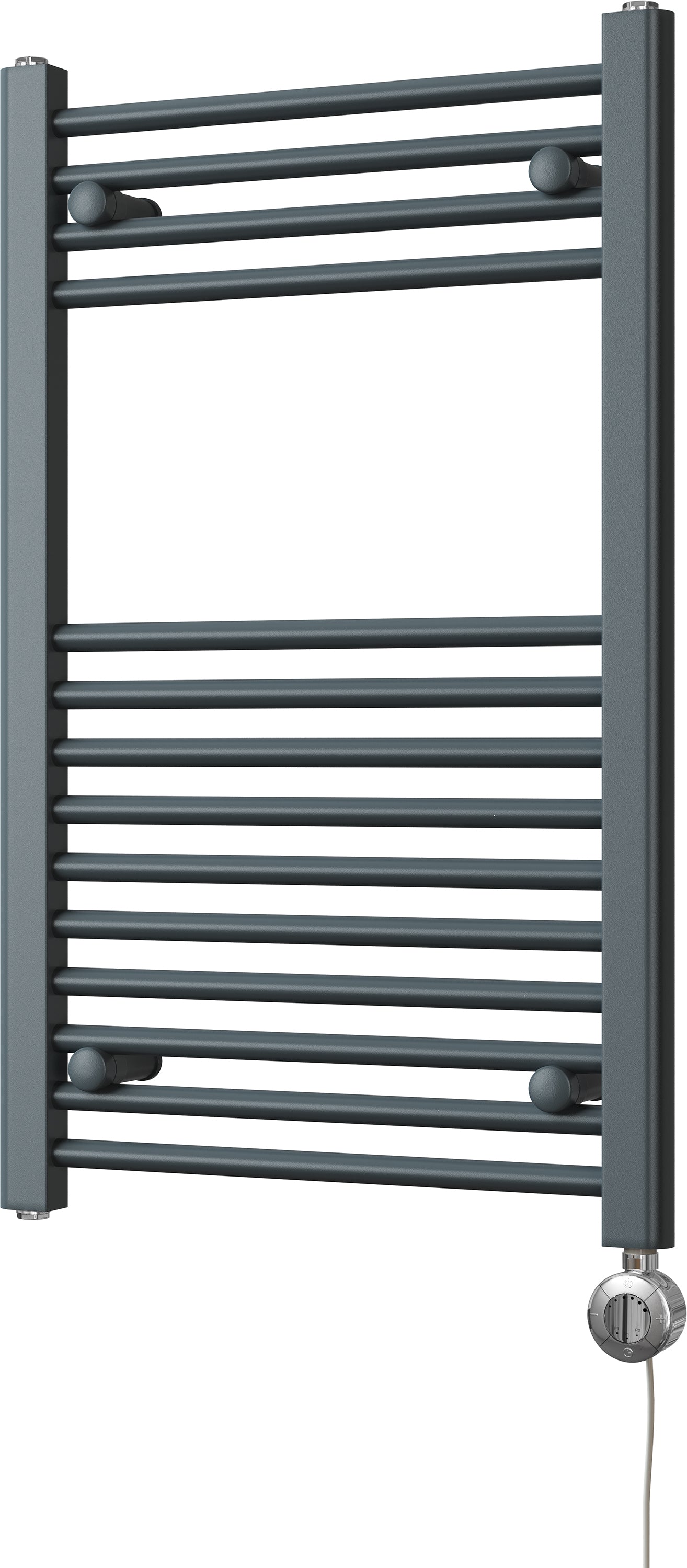 Zennor - Anthracite Electric Towel Rail H800mm x W500mm Straight 300w Thermostatic