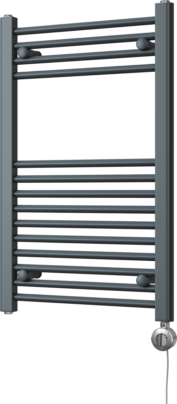 Zennor - Anthracite Electric Towel Rail H800mm x W500mm Straight 300w Thermostatic