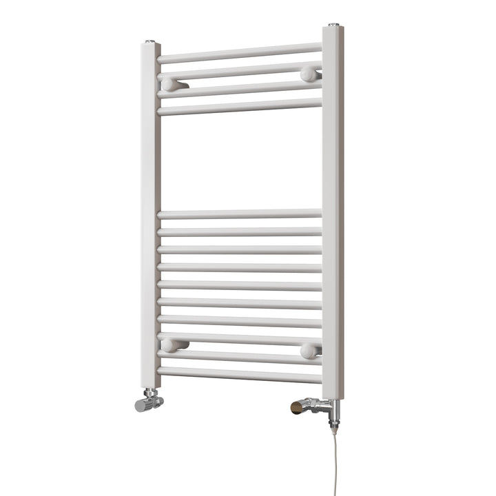 Zennor - White Dual Fuel Towel Rail H800mm x W500mm Standard - Straight