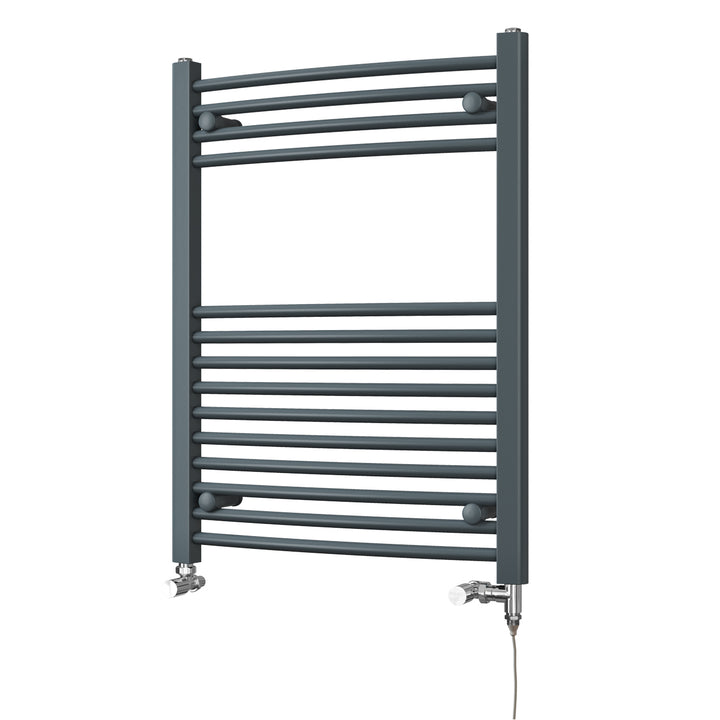 Zennor - Anthracite Dual Fuel Towel Rail H800mm x W600mm Standard - Curved