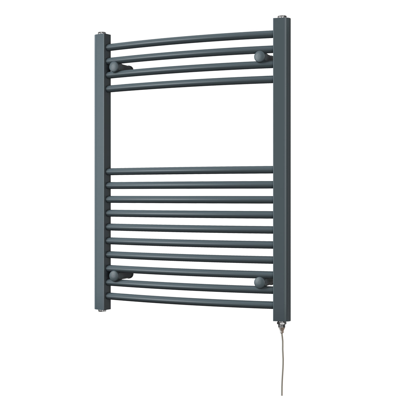 Zennor - Anthracite Electric Towel Rail H800mm x W600mm Curved 400w Standard