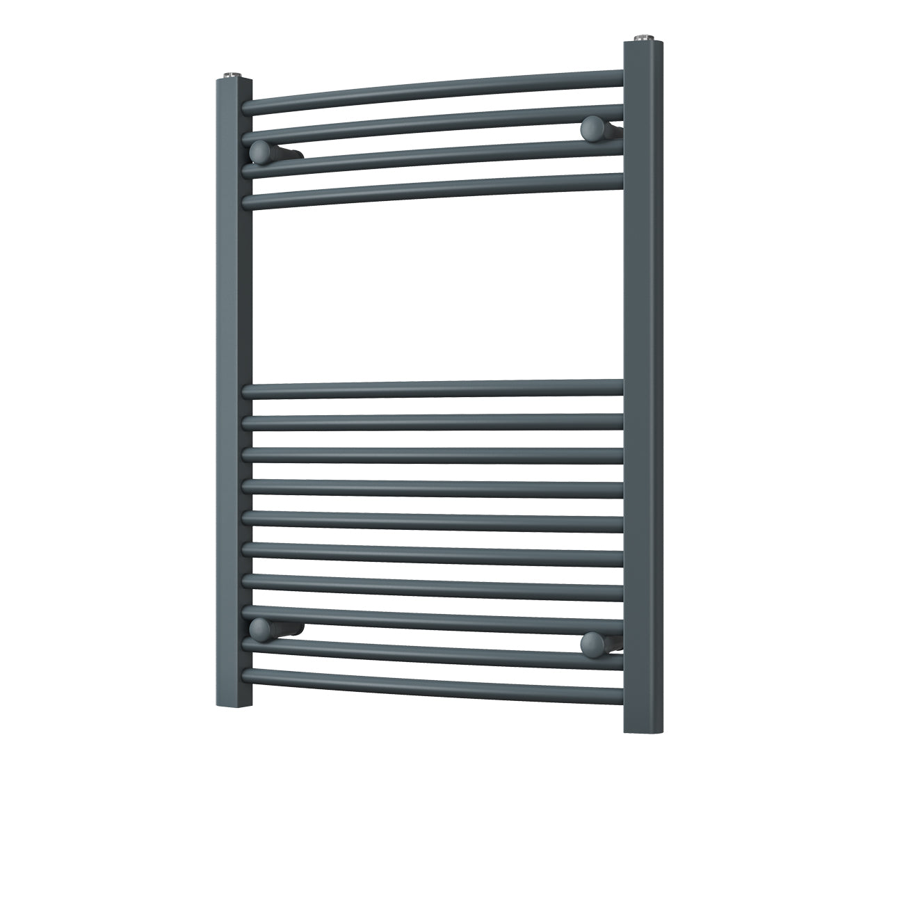 Zennor - Anthracite Heated Towel Rail - H800mm x W600mm - Curved