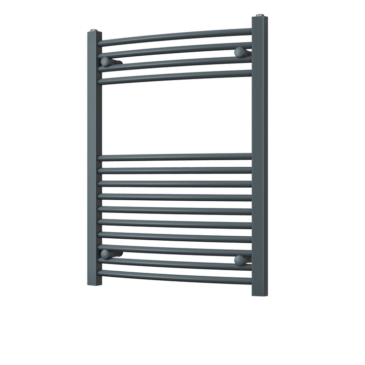 Zennor - Anthracite Heated Towel Rail - H800mm x W600mm - Curved