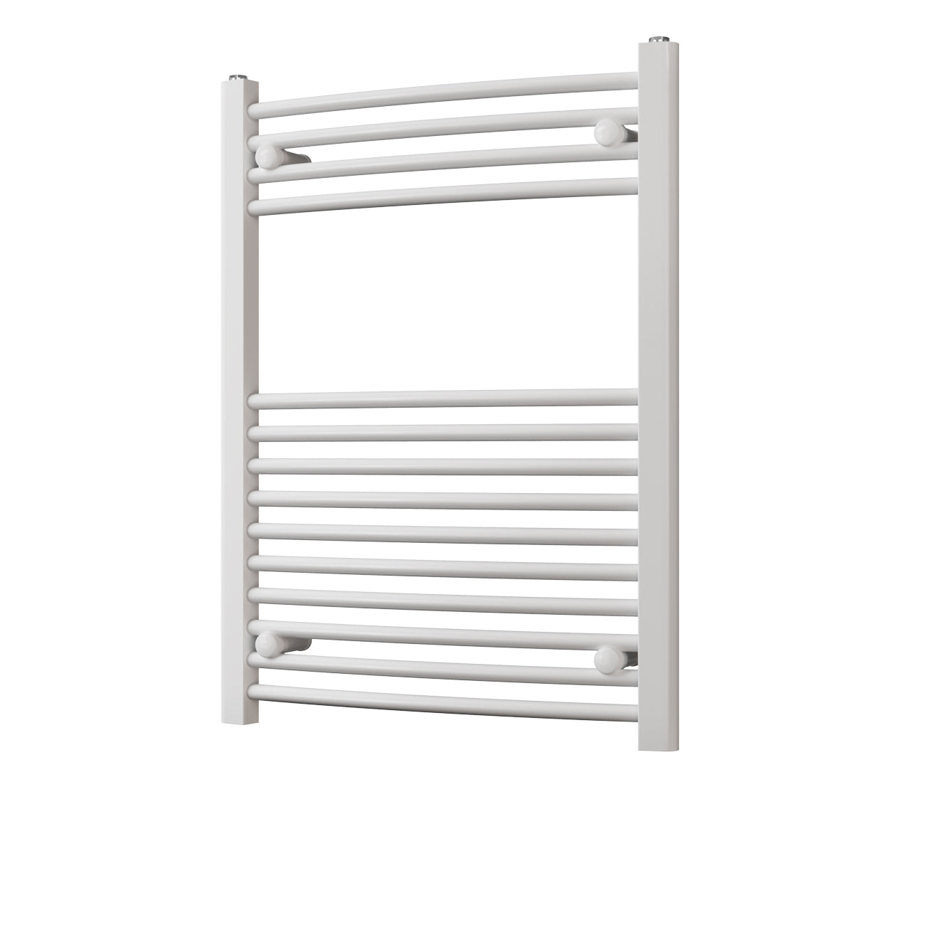 Zennor - White Heated Towel Rail - H800mm x W600mm - Curved