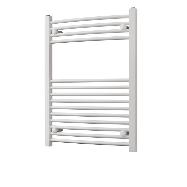 Zennor - White Heated Towel Rail - H800mm x W600mm - Curved