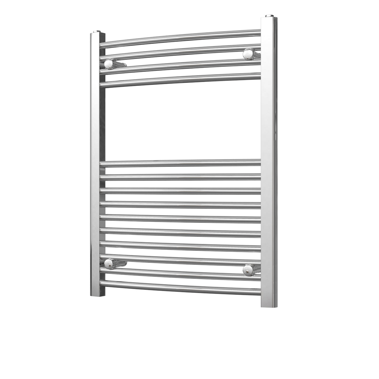Zennor - Chrome Heated Towel Rail - H800mm x W600mm - Curved