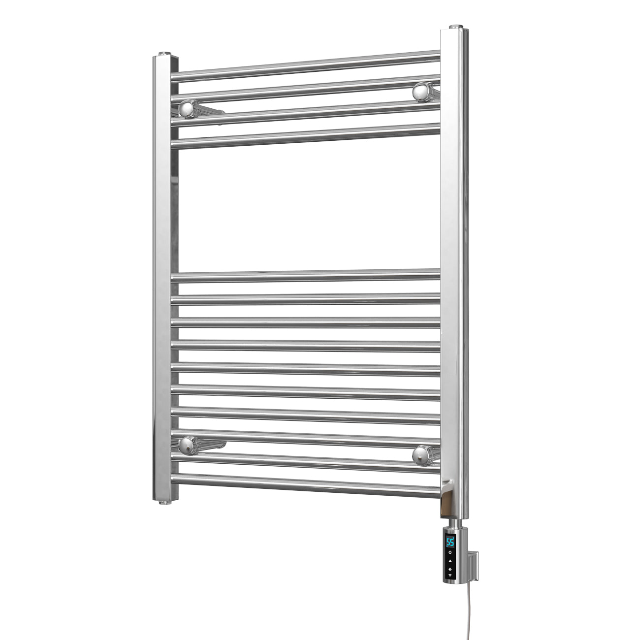 Zennor - Chrome Electric Towel Rail H800mm x W600mm Straight 300w Thermostatic WIFI