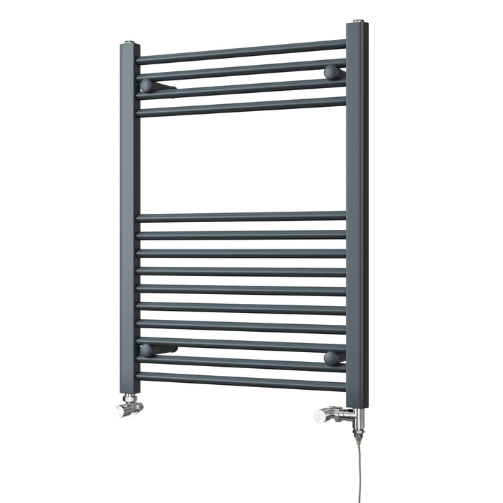 Zennor - Anthracite Dual Fuel Towel Rail H800mm x W600mm Standard - Straight