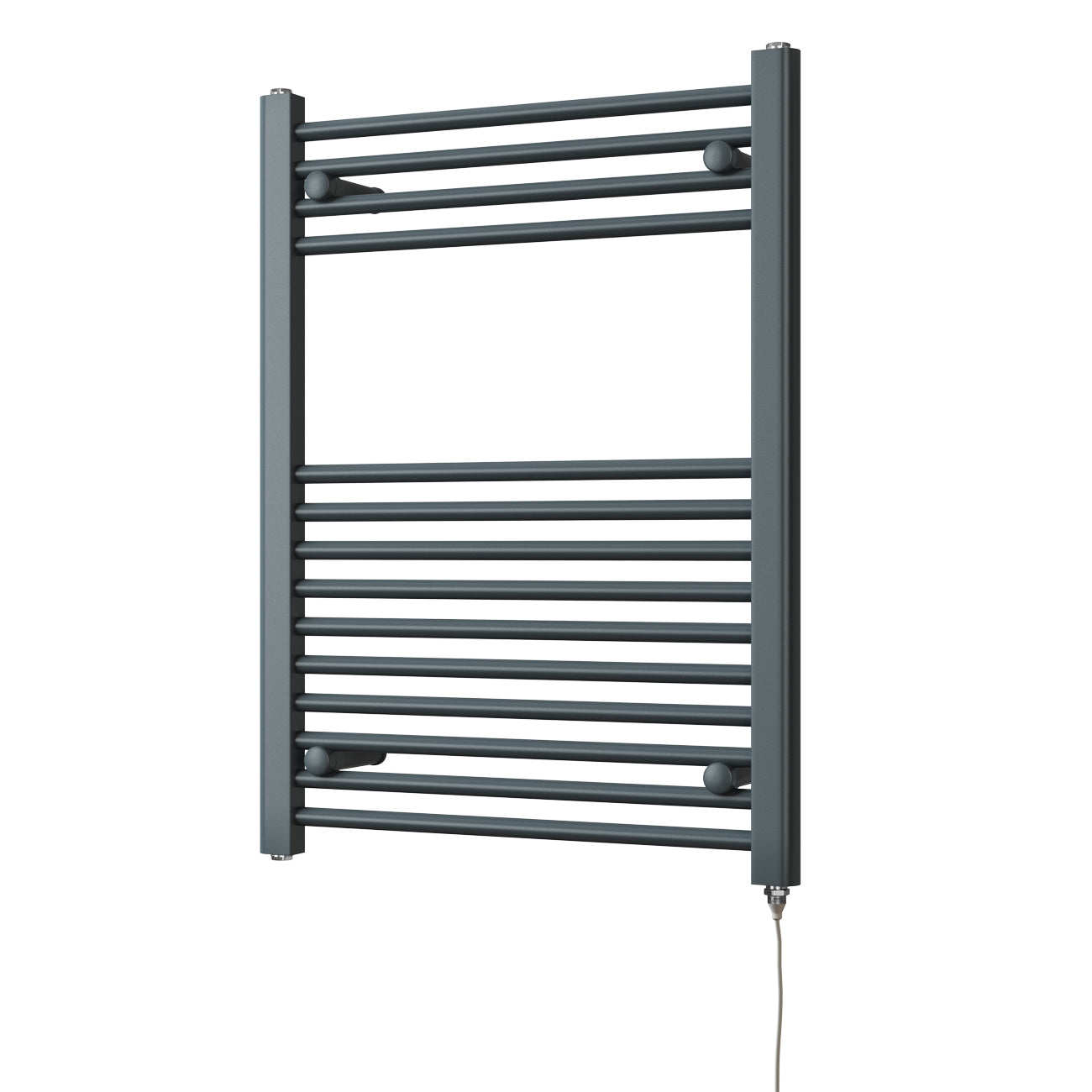 Zennor - Anthracite Electric Towel Rail H800mm x W600mm Straight 300w Standard