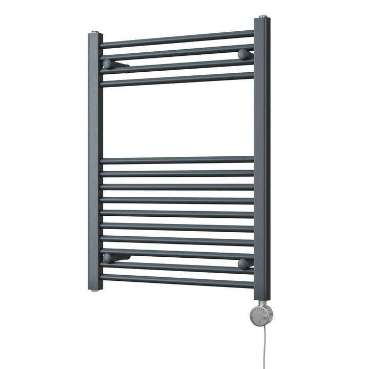 Zennor - Anthracite Electric Towel Rail H800mm x W600mm Straight 400w Thermostatic