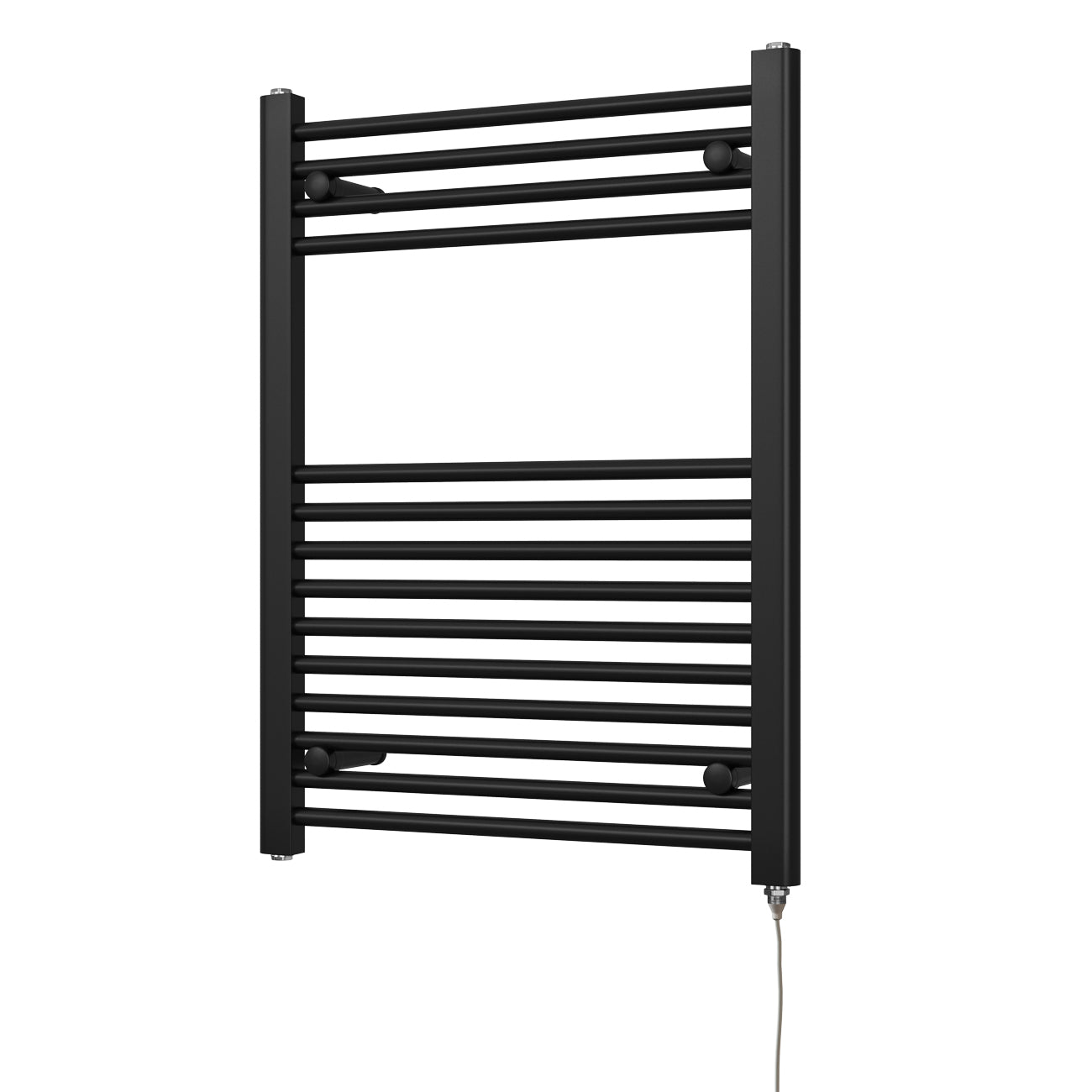 Zennor - Black Electric Towel Rail H800mm x W600mm Straight 400w Standard