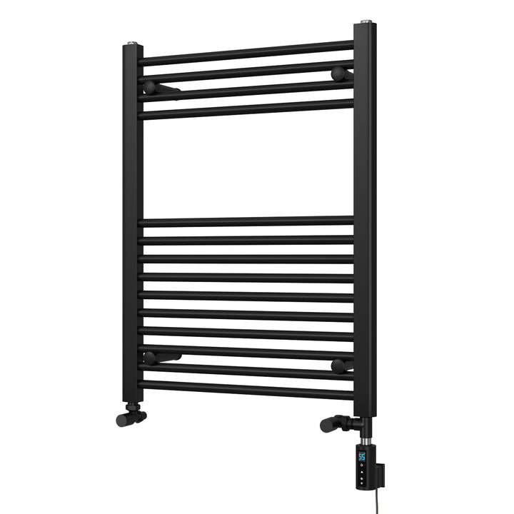 Zennor - Black Dual Fuel Towel Rail H800mm x W600mm Thermostatic WIFI - Straight