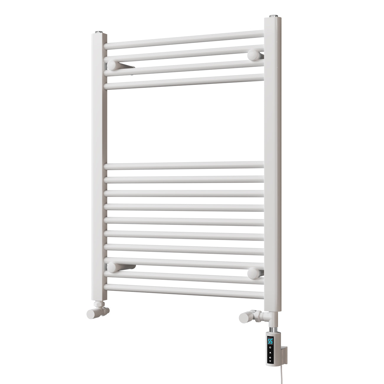 Zennor - White Dual Fuel Towel Rail H800mm x W600mm Thermostatic WIFI - Straight
