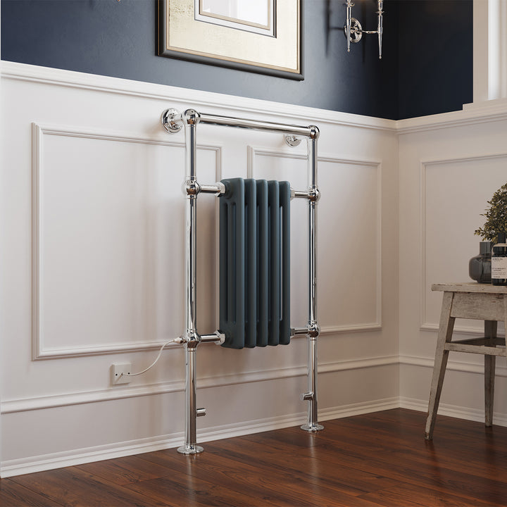 Adisham - Anthracite Traditional Electric Towel Rail H963mm x W538mm 300w Standard