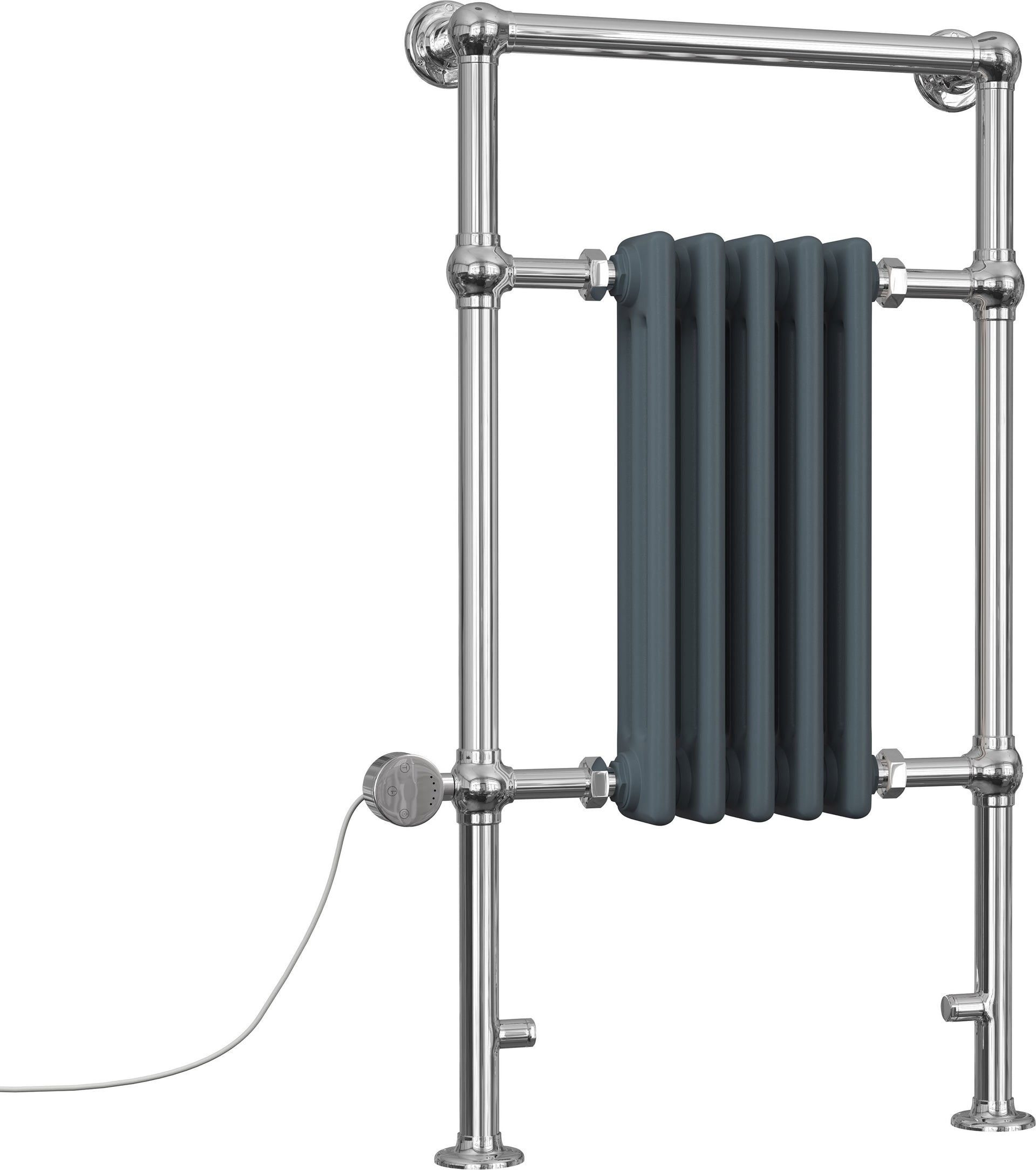 Adisham - Anthracite Traditional Electric Towel Rail H963mm x W538mm 300w Thermostatic