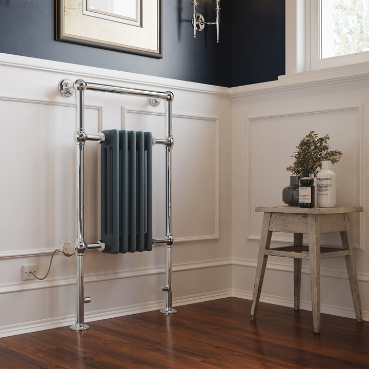 Adisham - Anthracite Traditional Electric Towel Rail H963mm x W538mm 400w Thermostatic