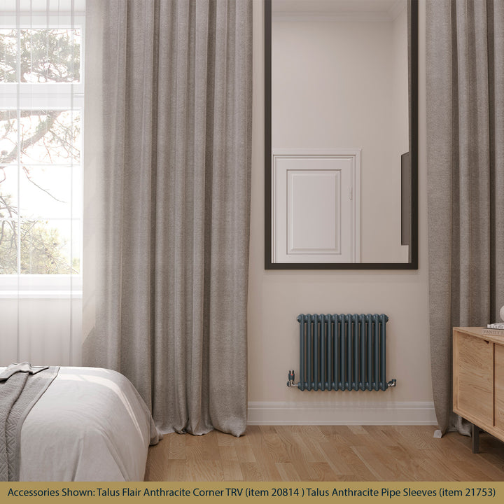 Alpha - Anthracite Column Radiator H500mm x W592mm 2 Column - Feet Included