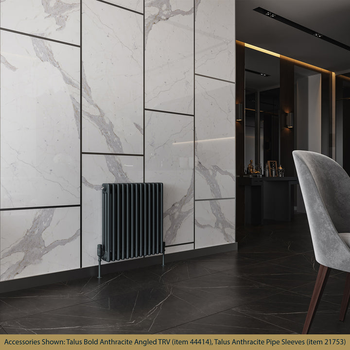 Alpha - Anthracite Column Radiator H600mm x W599mm 3 Column - Feet Included