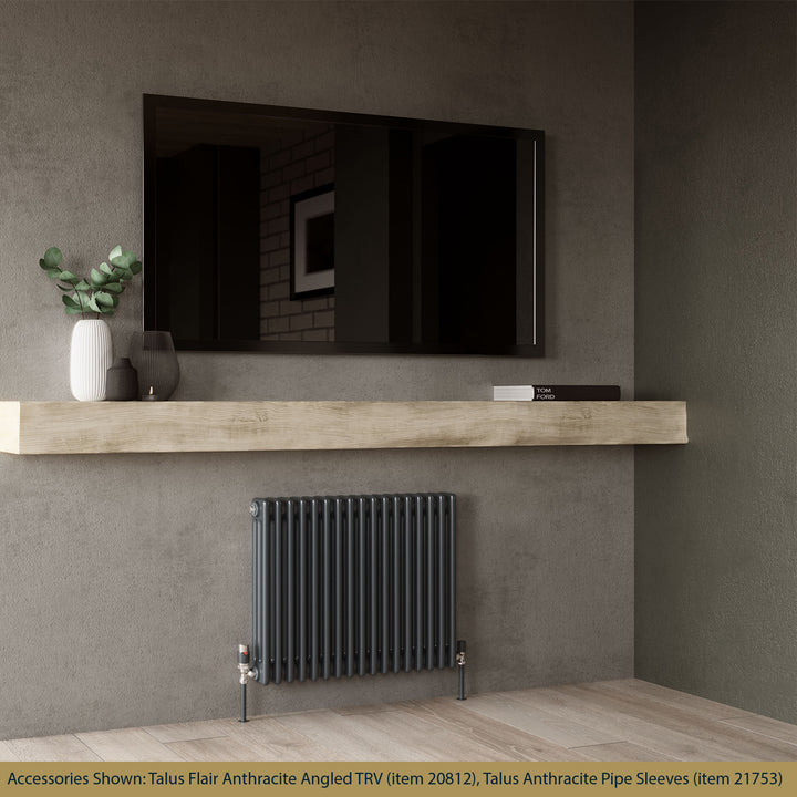 Alpha - Anthracite Column Radiator H600mm x W777mm 3 Column - Feet Included