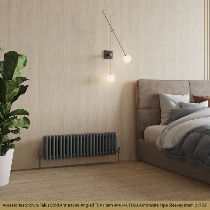 Alpha - Anthracite Column Radiator H300mm x W988mm 4 Column - Feet Included