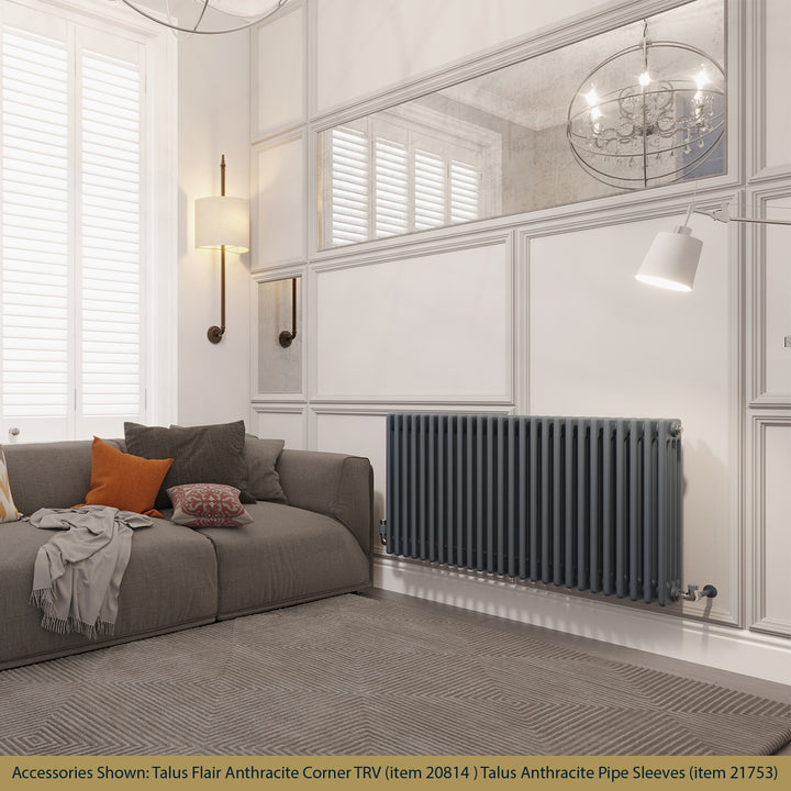 Alpha - Anthracite Column Radiator H600mm x W1164mm 4 Column - Feet Included