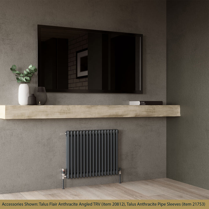 Alpha - Anthracite Column Radiator H600mm x W768mm 4 Column - Feet Included