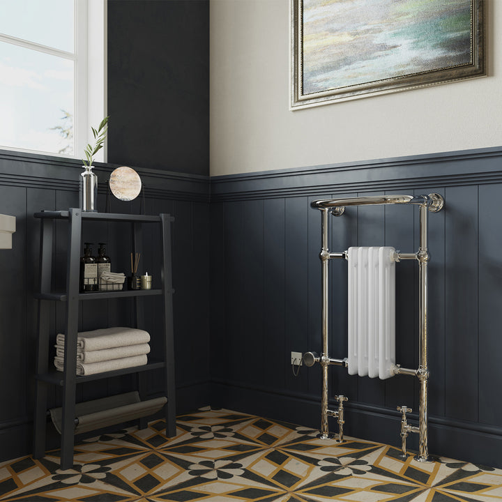 Arundel - Traditional Dual Fuel Towel Rail H963mm x W493mm Thermostatic - Floor Standing