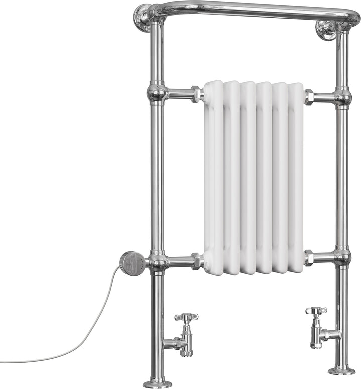 Arundel - Traditional Dual Fuel Towel Rail H963mm x W583mm Thermostatic - Floor Standing